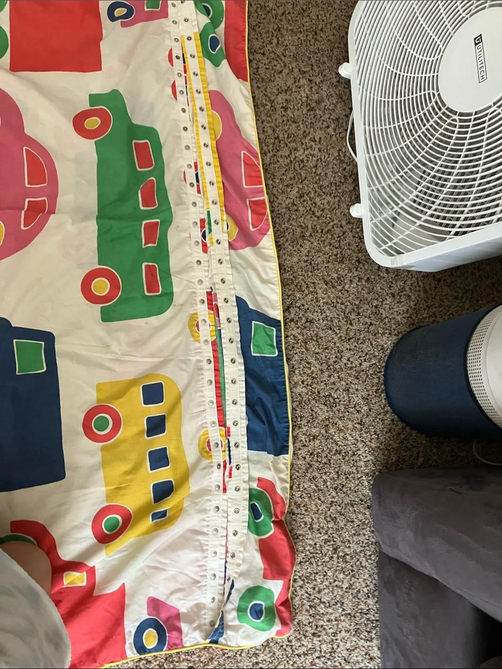 Marimekko vintage 70s Kids cars and trucks Duvet Cover Bo boo Dan Rivers twin